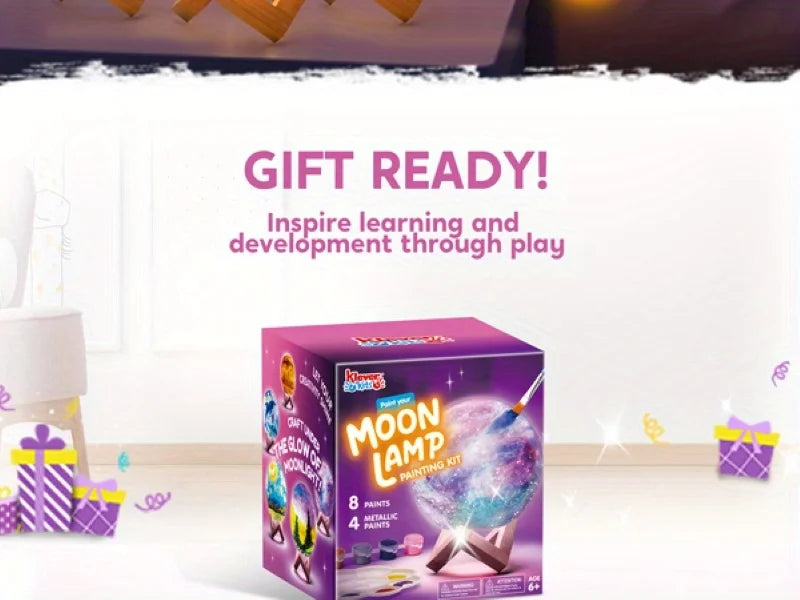 JOYFY DIY Moon Night Light toys Paint 3D Moon Lamp Kit Galaxy Lamp Arts for Kids School Activities Birthday Chirstmas Gifts