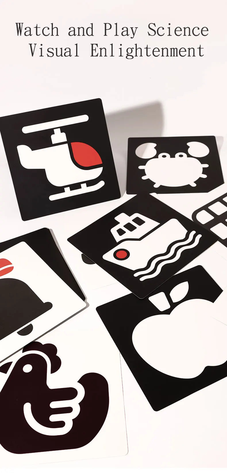 Montessori Baby High Contrast Visual Stimulation Flash Cards 0-36M