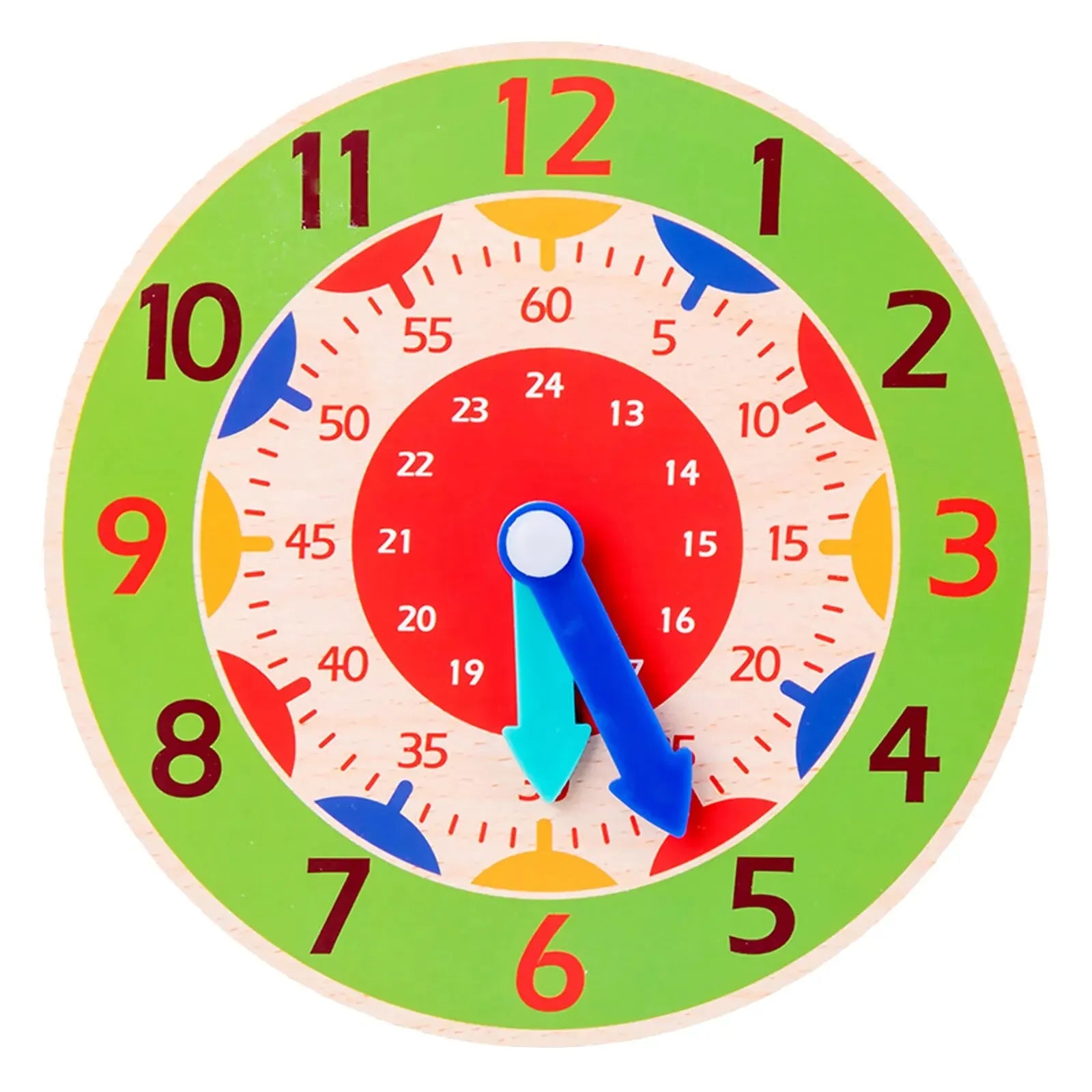 Kids Montessori Wooden Clock - Educational Time Learning Toy