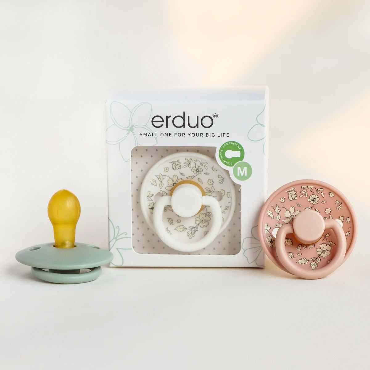 Floral Newborn Pacifier - Latex Rubber