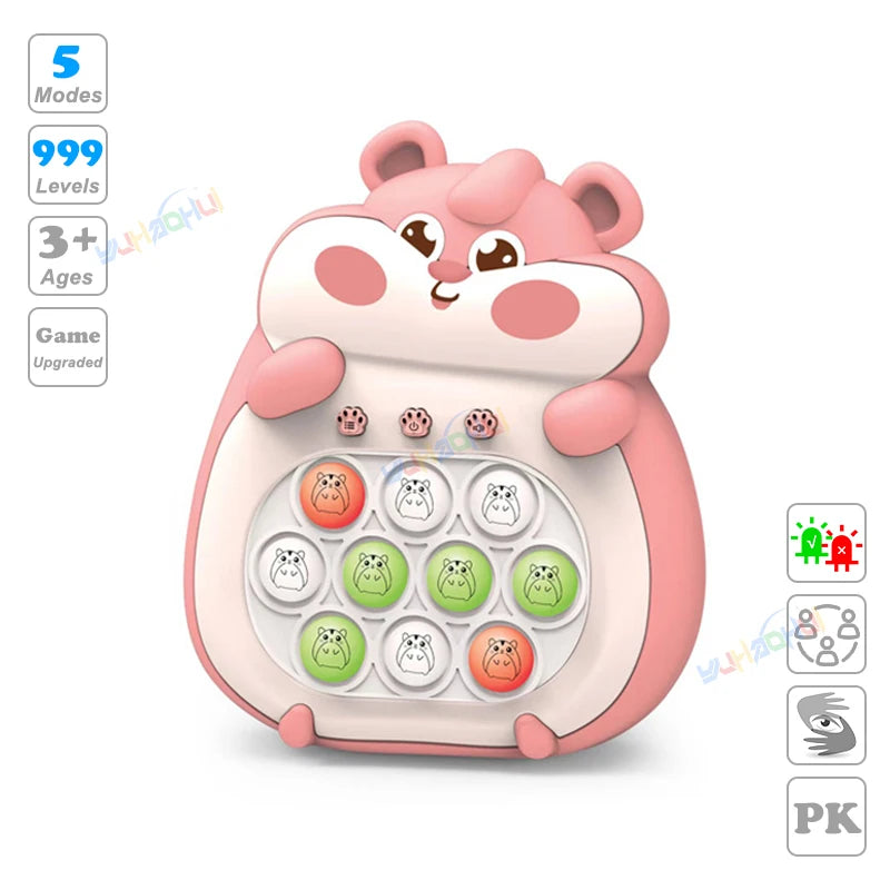 999 Level Electronic Pop Push Quick Push Game Console with LED Display Screen, Suitable for Adult and Child Fidget Toy Christmas