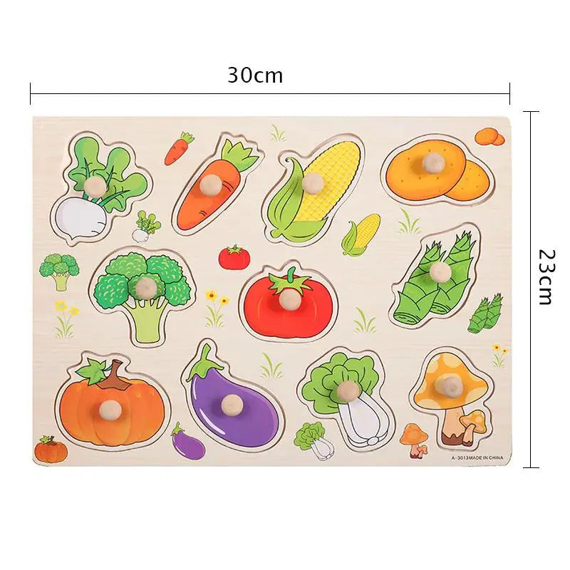 Wooden Mushroom Nail Hand Grab Puzzle - Educational Toy