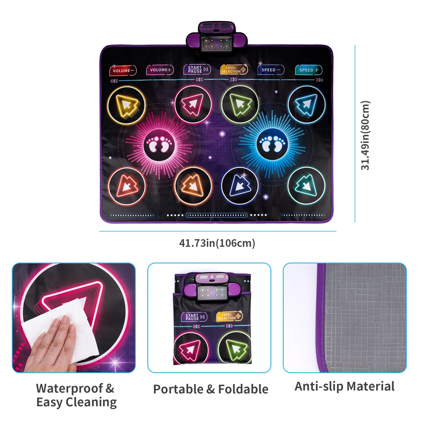 Coolplay 90x90cm Electric Music & Dancing Mat with Lights