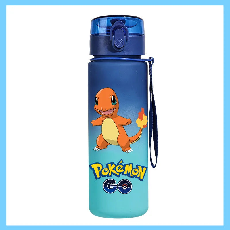 Pokémon 650ml Fitness Sports Direct Drinking Plastic Anti-drip Water Bottle Pikachu Eevee Capacity Water Cup Sports Water Bottle