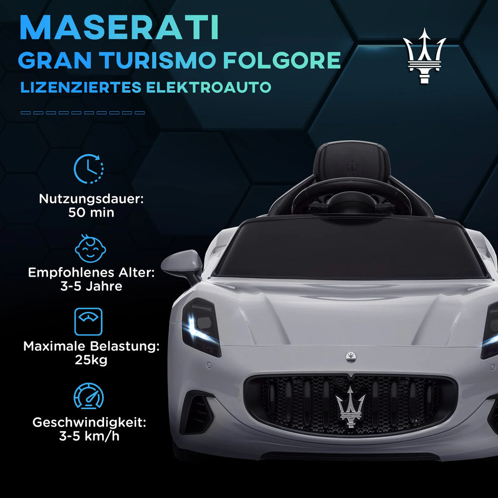Maserati Gran Turismo Ride On Kids Electric Car 12V Grey