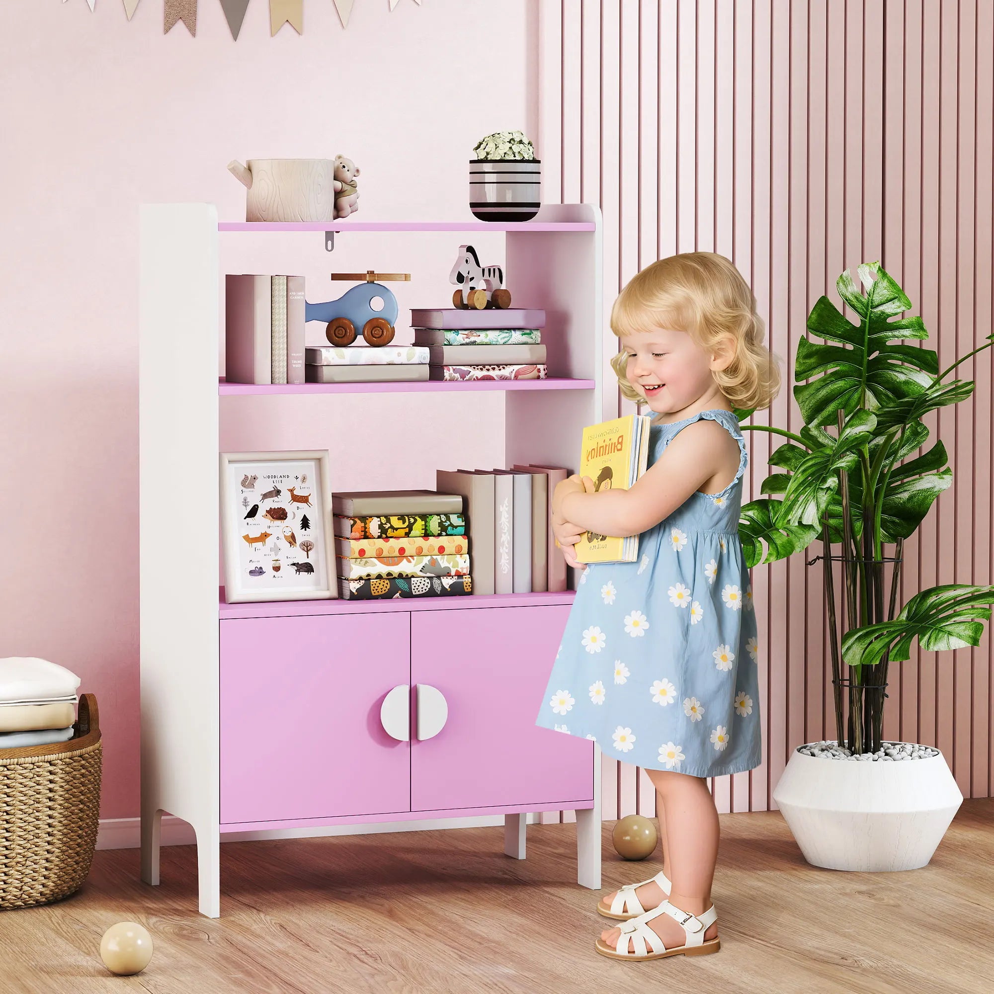 AIYAPLAY Bookshelf Children's 2 Shelf wardrobe storage Shelf