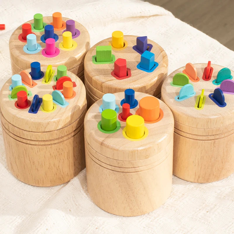 Sharing Wooden Color and Shape Sorting Matching Game