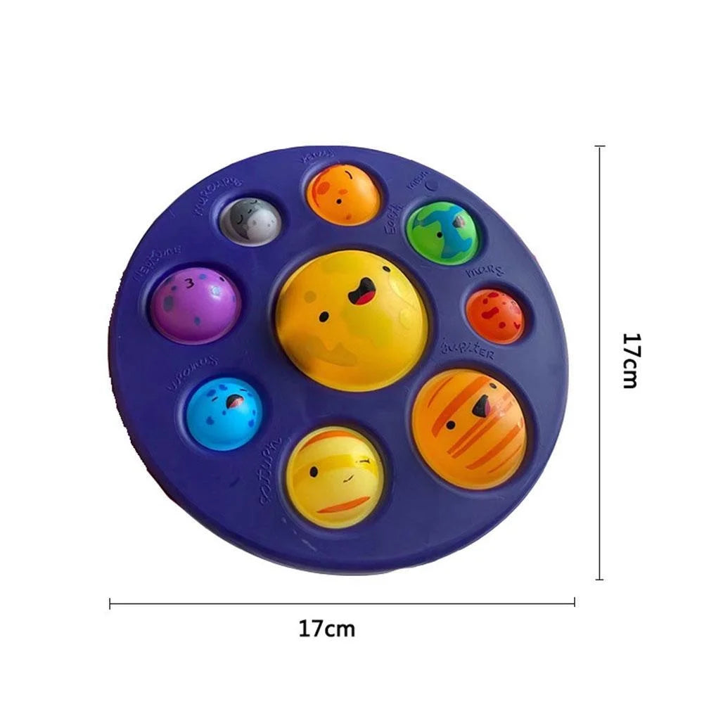 Planet Bubble Music Colorful Starry Sky Cartoon Pattern Release Decompression Silicone Pinch Music Children's Press Puzzle Toy