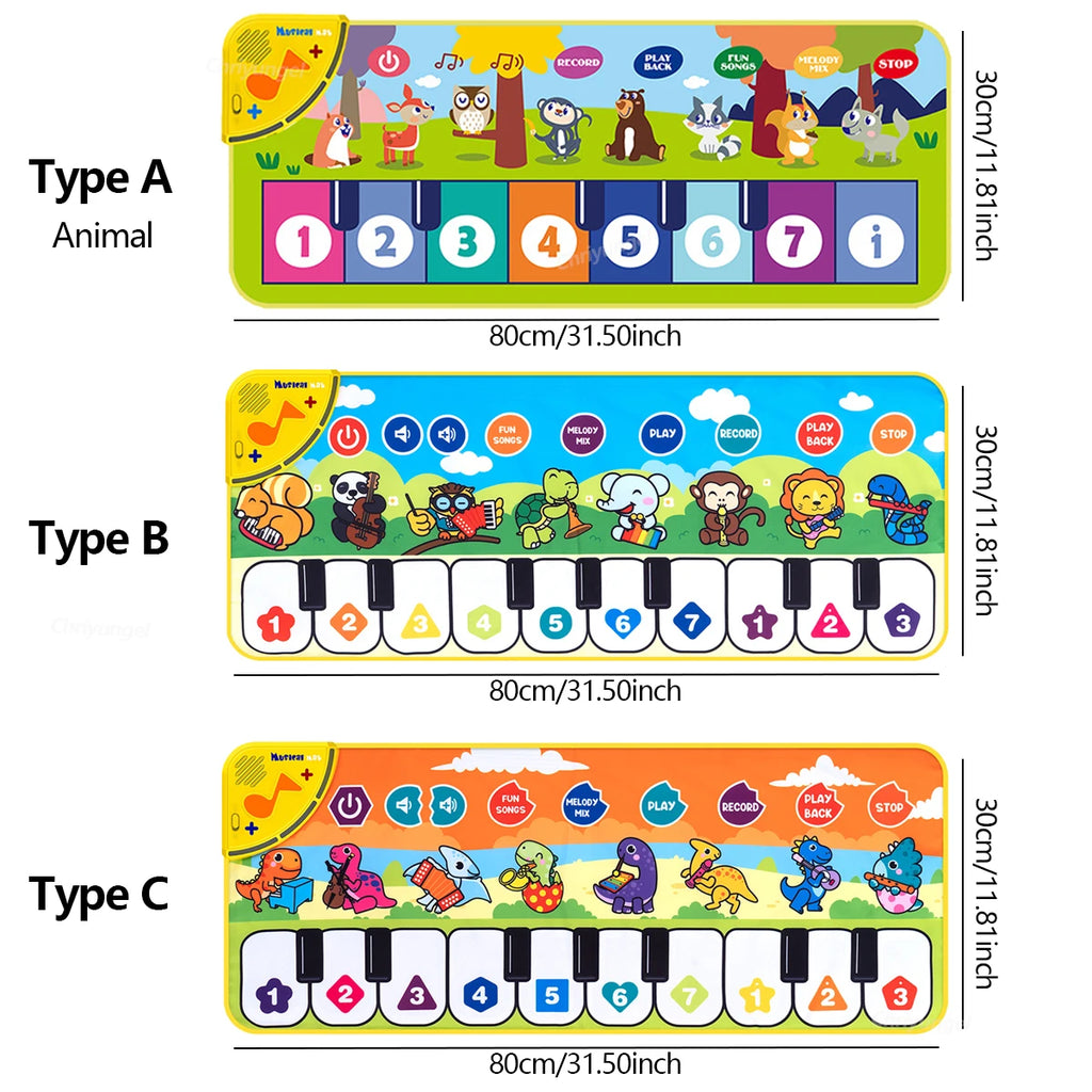 Kids Piano Mat - 80x30cm Musical Floor Keyboard Toy
