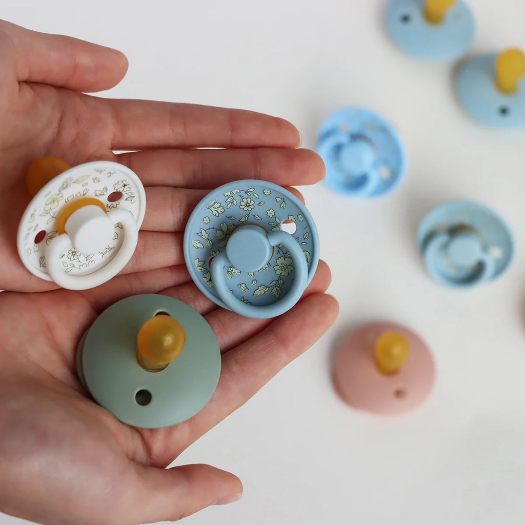Floral Newborn Pacifier - Latex Rubber