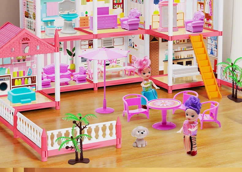 3D Assembly Diy Mini Toy House Accessories Villa Princess Castle Girl Birthday Gift Assembly Toy House