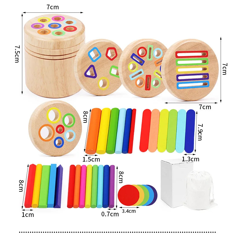 Sharing Wooden Color and Shape Sorting Matching Game