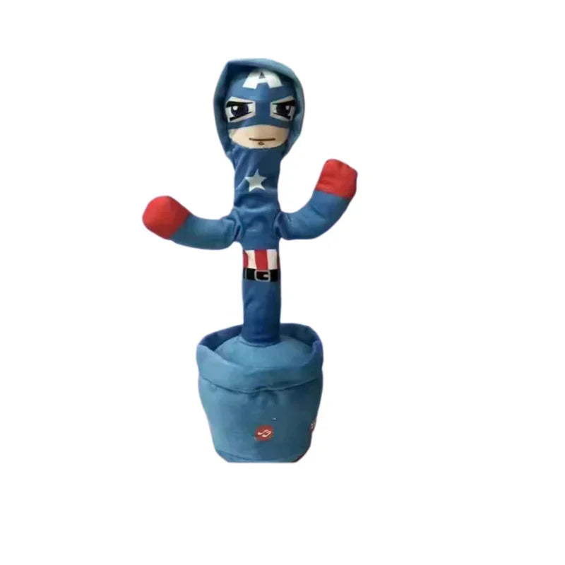 Marvel Avengers Spiderman Iron Man Captain America Creative Dancing Cactus Model Talking Recording Repeating Toy Birthday Gift