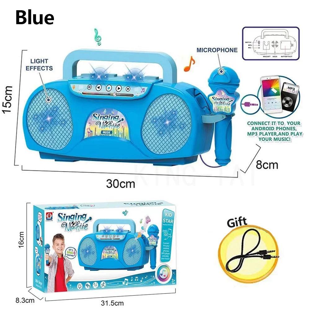 Kids Karaoke Microphone Toy with Lights and MP3 Connectivity