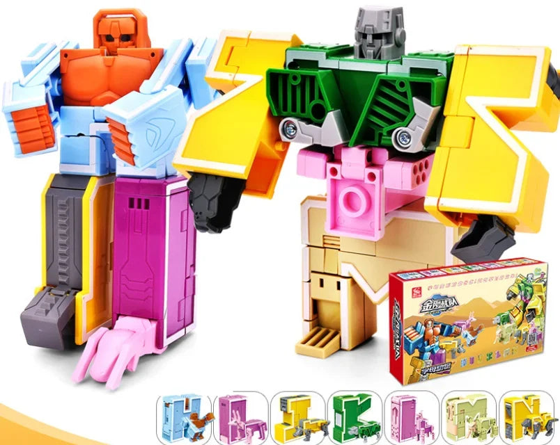 26 A-Z letter Alphabet Animal Dinosaur Warrior Deformation Action Figures Transformation Robot Toys For Children Gift Brinquedos