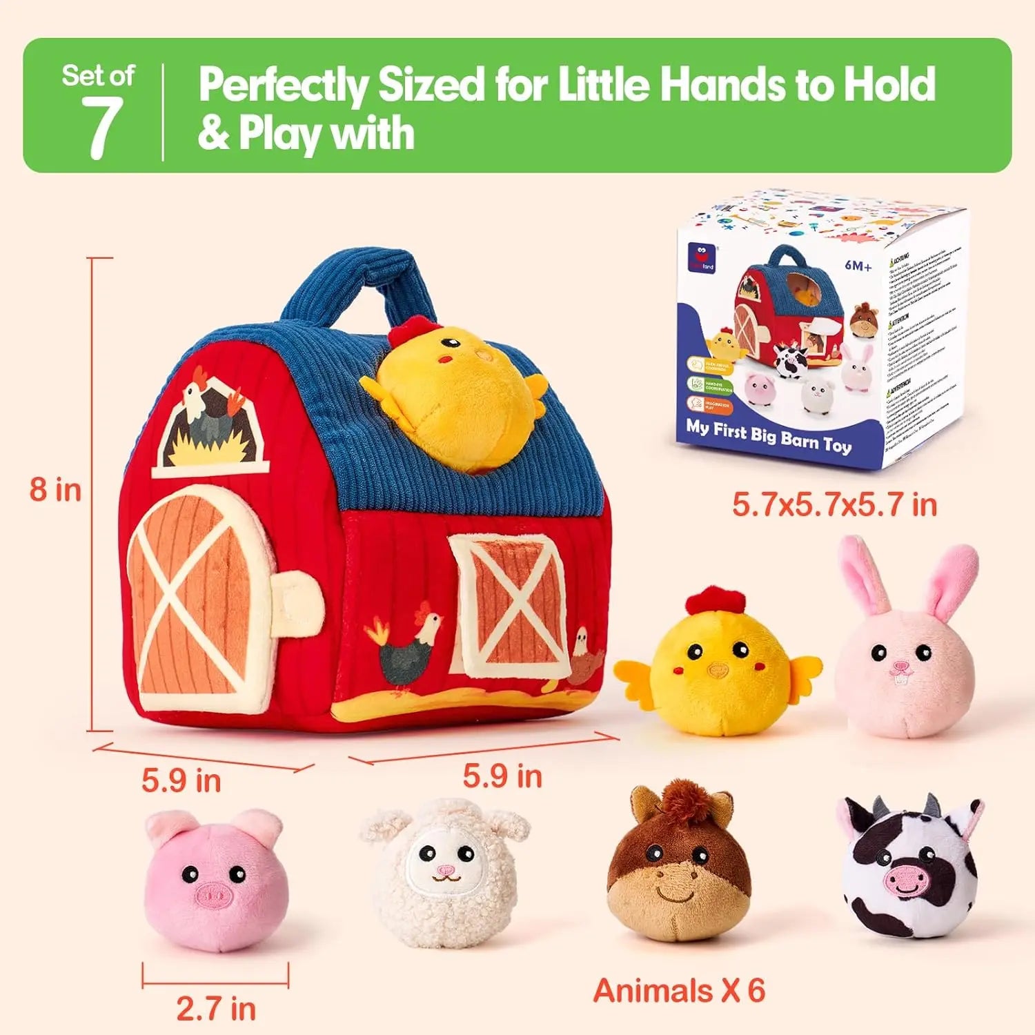 Yokibo Soft Baby Beehive Sensory Toy with 5 Plush Bees