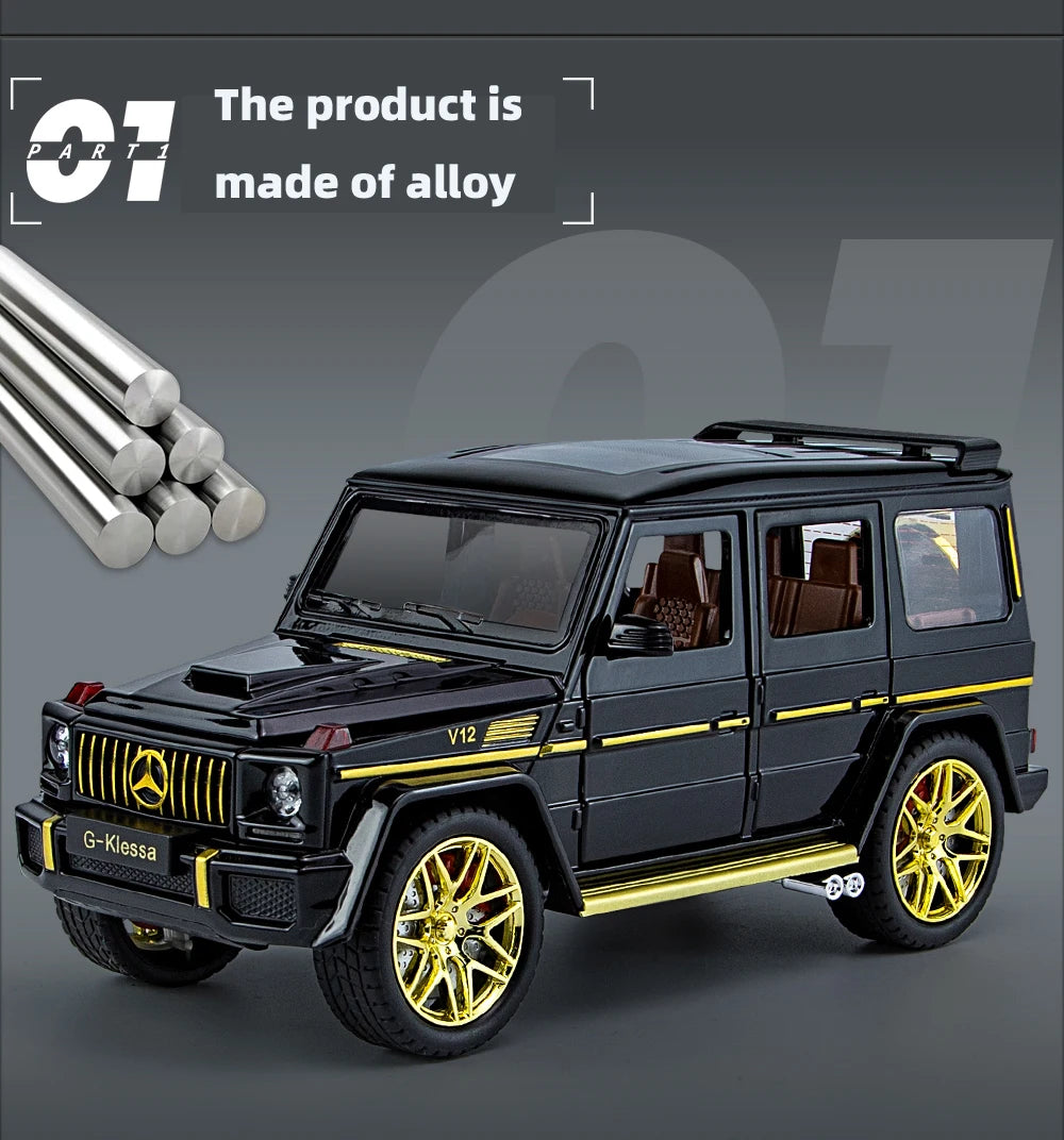 1/24 alloy die-cast G63 car model simulation sound and light off-road vehicle toys children's birthday gift Christmas