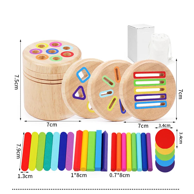 Sharing Wooden Color and Shape Sorting Matching Game