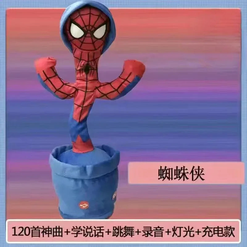 Marvel Avengers Spiderman Iron Man Captain America Creative Dancing Cactus Model Talking Recording Repeating Toy Birthday Gift