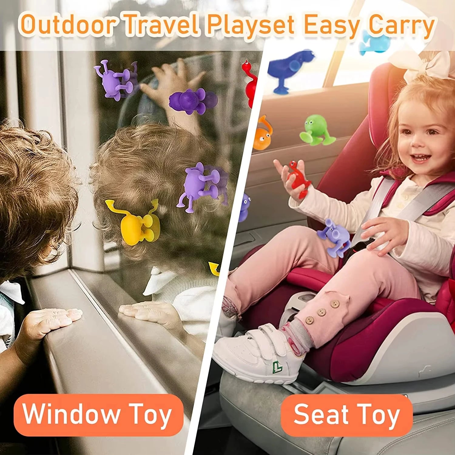 Silicone Suction Cup Animal Building Blocks - Sensory Bath Toy