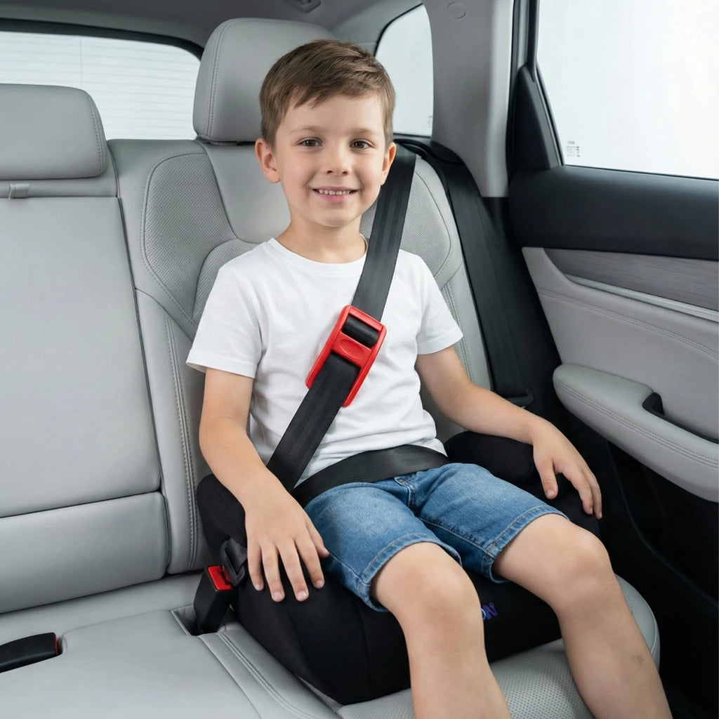 Yalion Portable Baby Car Safety Seat Booster Cushion, Suitable for Ages 6-10, 125- 150cm , 3-Point Safety Belt, Thickened Padding, Meets I-Size Standard Un Ece R 129/03