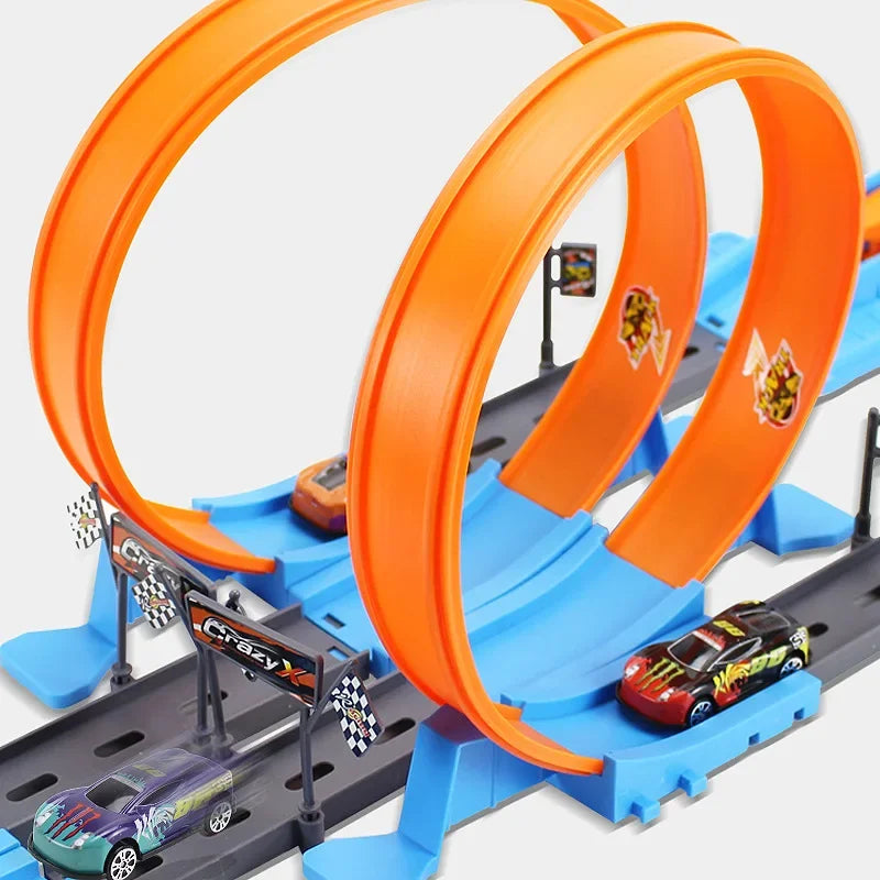 Hot Stunt Speed Car Wheels Model Racing Track DIY Assembled Rail Kits Catapult Rail Car Racing Boy Toys for Children Gift