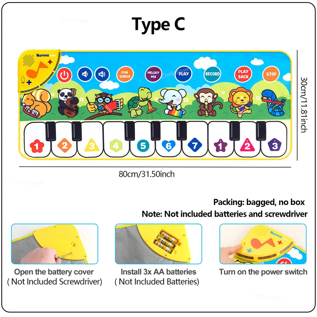 Kids Piano Mat - 80x30cm Musical Floor Keyboard Toy