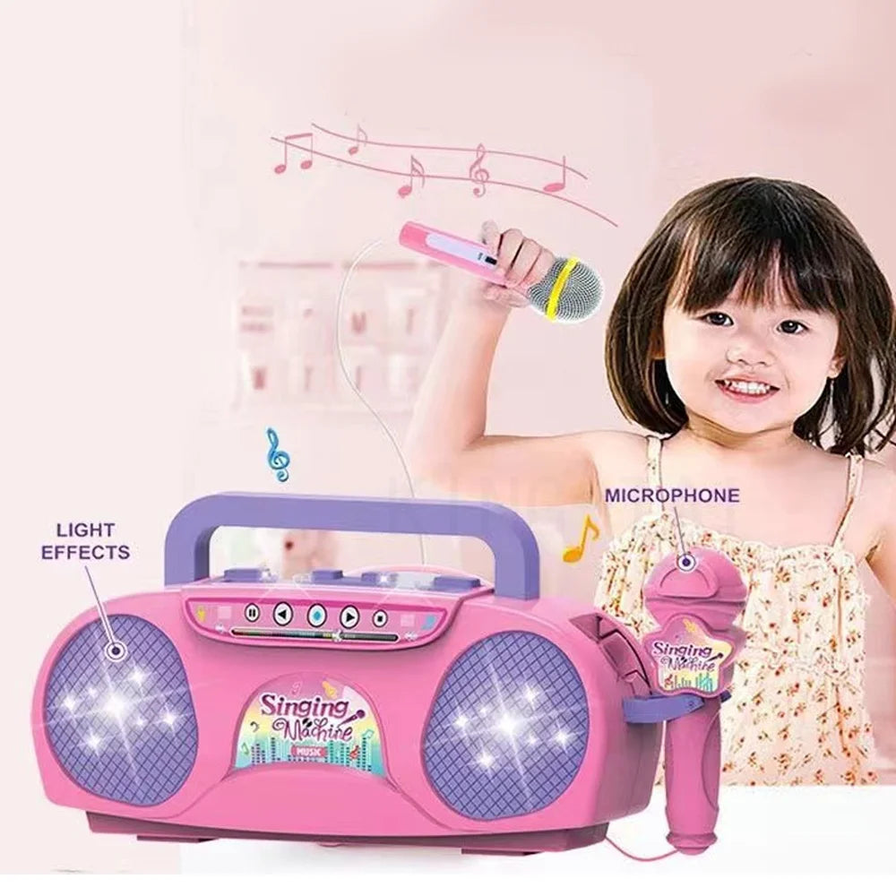 Kids Karaoke Microphone Toy with Lights and MP3 Connectivity