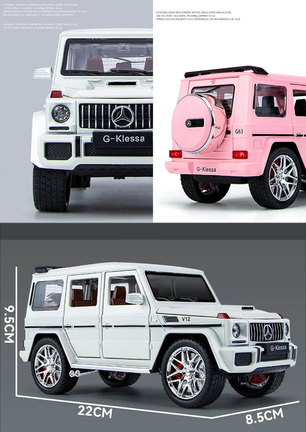 1/24 alloy die-cast G63 car model simulation sound and light off-road vehicle toys children's birthday gift Christmas