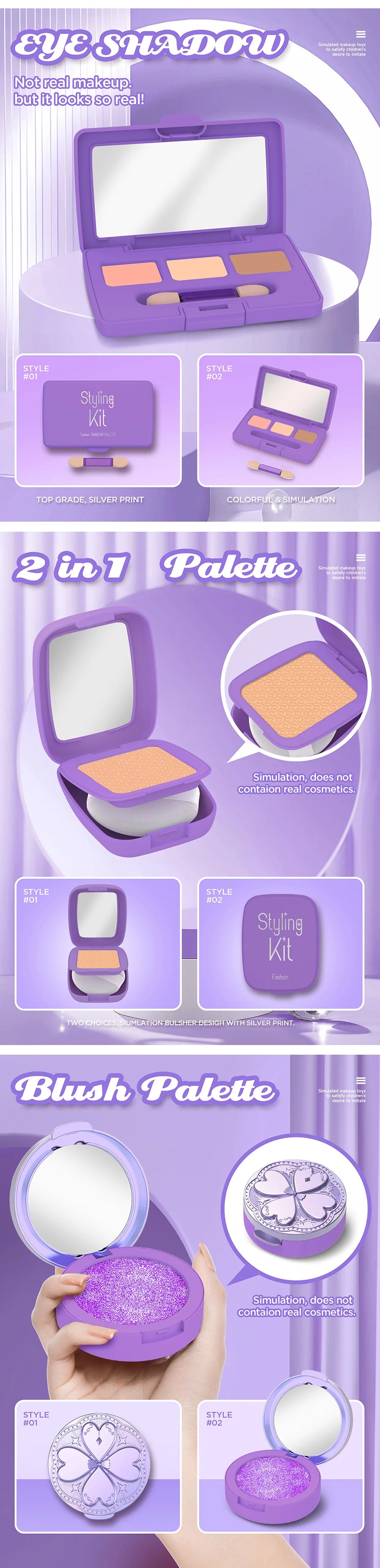 New Children's Pretend Play Makeup Toy Set Safe and Non-toxic Simulation Little Girl Makeup Toy Girl Birthday Gift