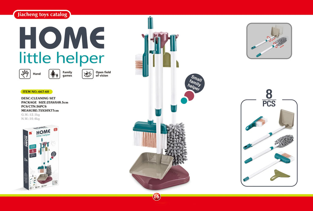 Children's Cleaning Tool Toys Pretend Play Cleaning Set and Sanitation Simulation Broom Vacuum Cleaner Tool Toy for Boys Girls