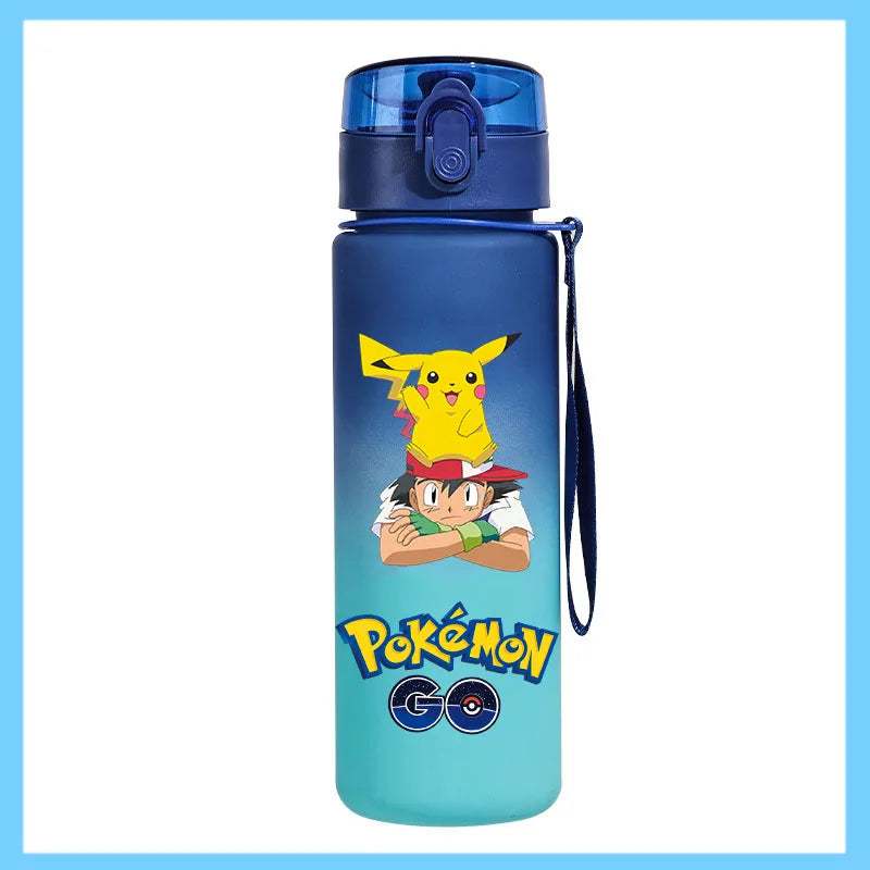 Pokémon 650ml Fitness Sports Direct Drinking Plastic Anti-drip Water Bottle Pikachu Eevee Capacity Water Cup Sports Water Bottle