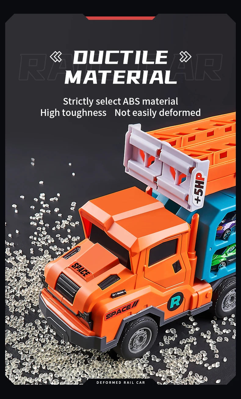 3D Rail Car - Over the Track, High Impact Flying Car - Transformed Inertial Car Puzzle Power Car Toy Set - Alloy Car Toy Set