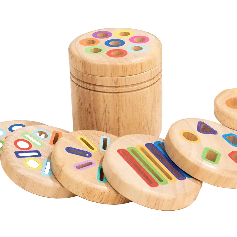 Sharing Wooden Color and Shape Sorting Matching Game