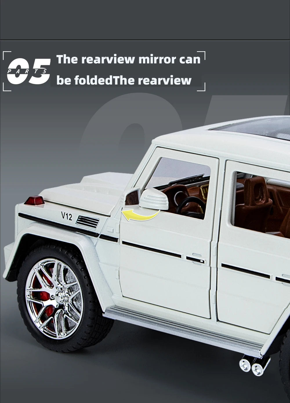 1/24 alloy die-cast G63 car model simulation sound and light off-road vehicle toys children's birthday gift Christmas