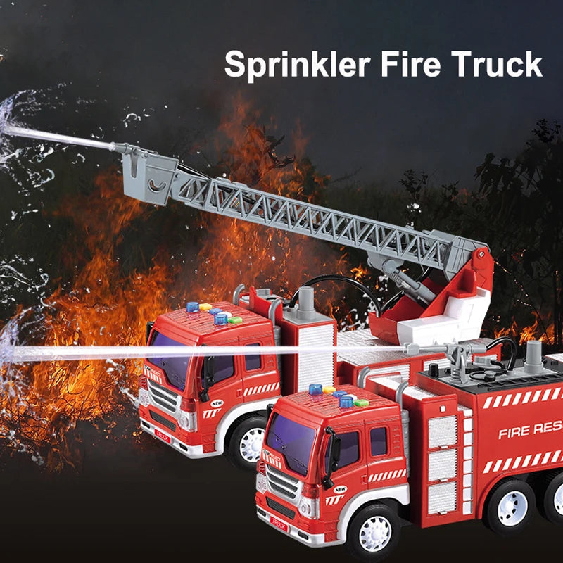 1:16 Fire Truck Model Simulation Sound and Light Inertia Firefighter Rescue Engineering Vehicle Children's Assembly Toy