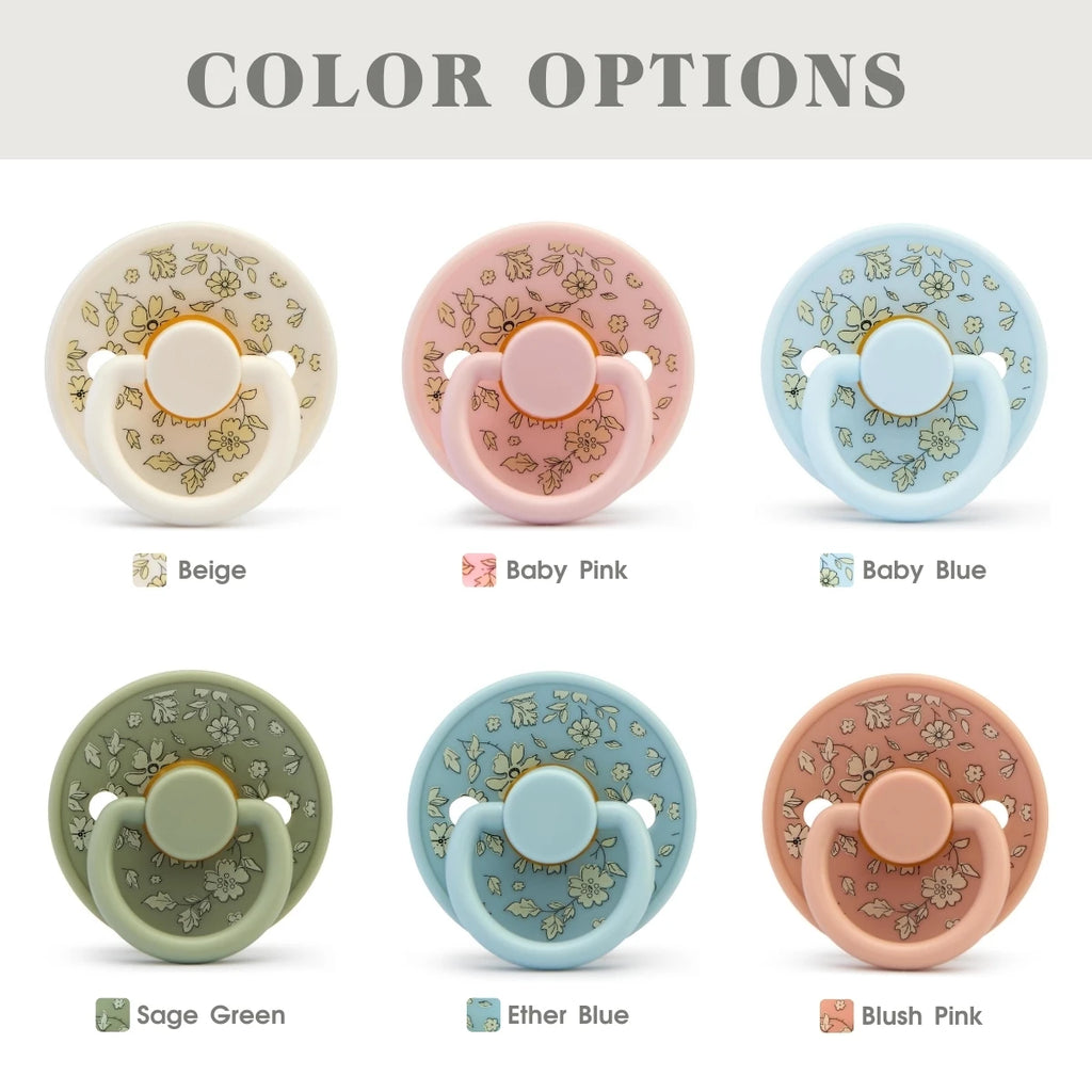Floral Newborn Pacifier - Latex Rubber