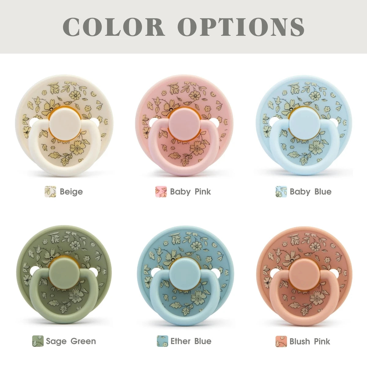 Floral Newborn Pacifier - Latex Rubber