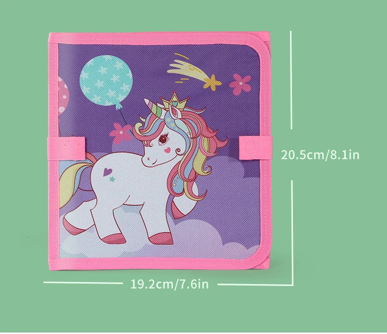 Foldable Chalkboard Book Children's Drawing Board Capable Of Repeatedly Scrubbing Drawing Writing Books (With 12 Watercolor Pen)