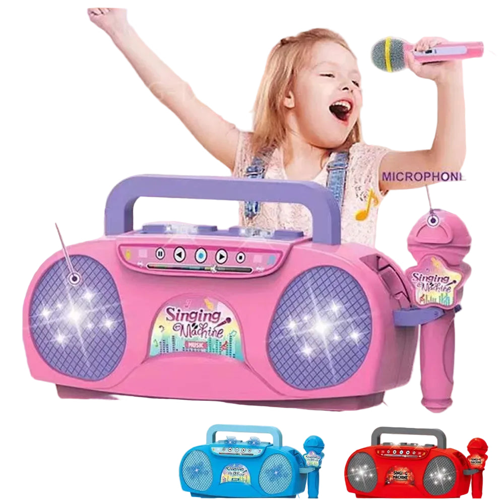 Kids Karaoke Microphone Toy with Lights and MP3 Connectivity