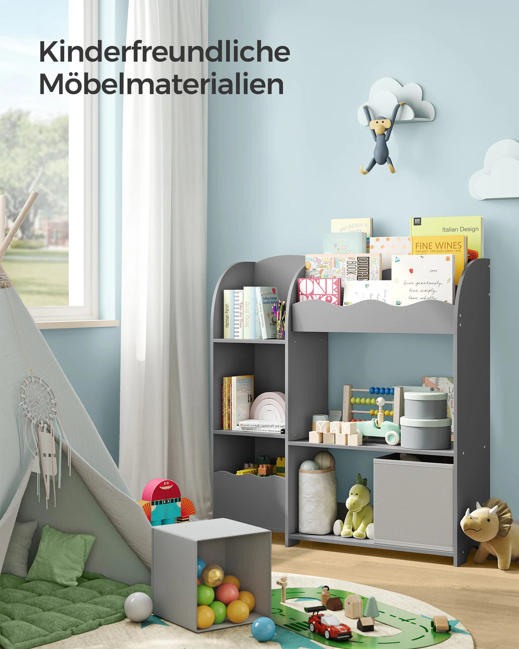 SONGMICS Bookshelf Children toys Book Storage 2 Boxing