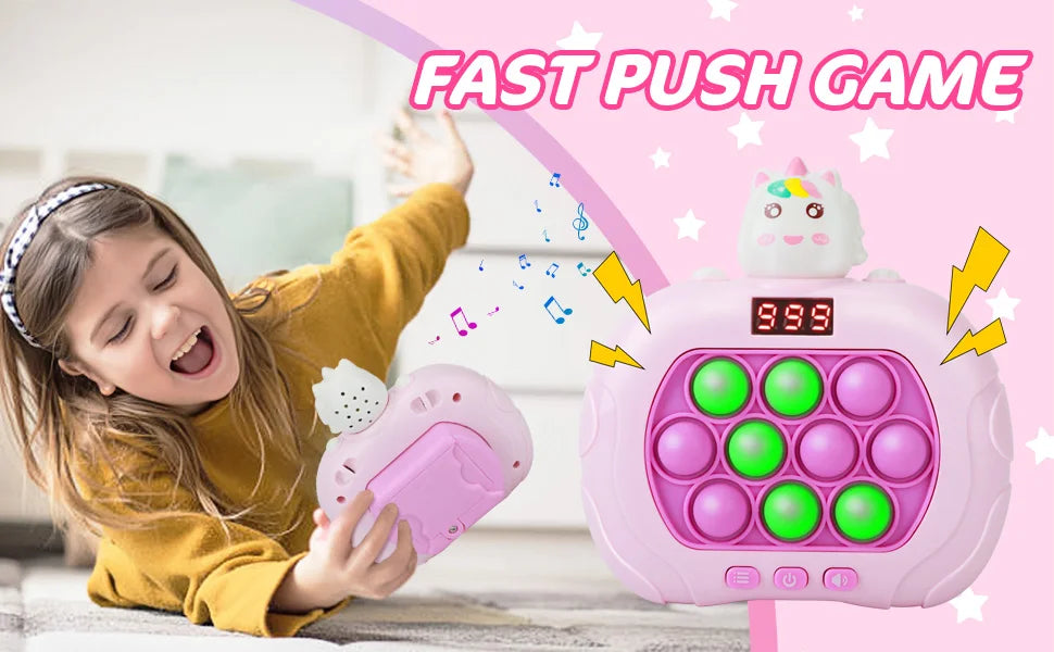 999 Level Electronic Pop Push Quick Push Game Console with LED Display Screen, Suitable for Adult and Child Fidget Toy Christmas