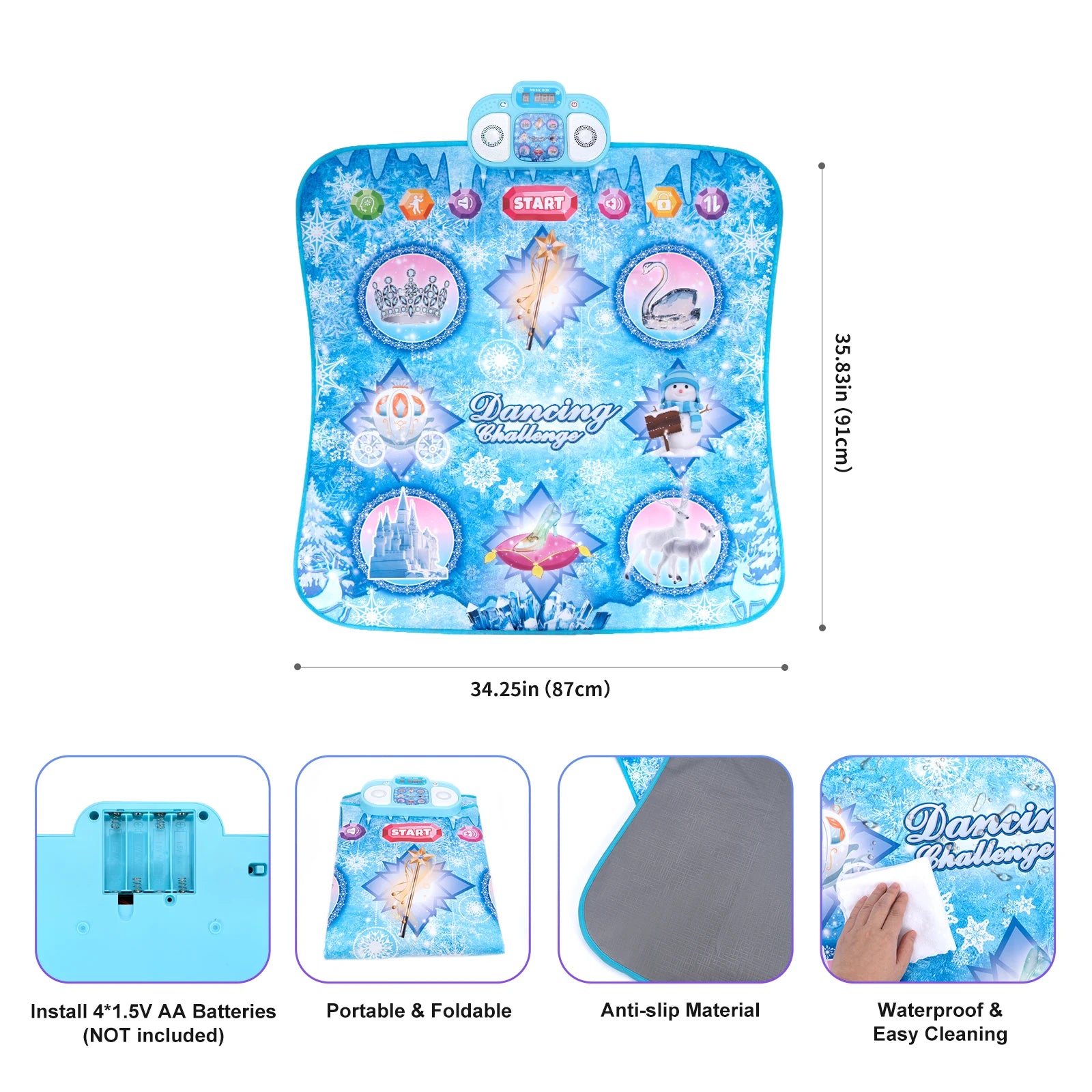 Coolplay 90x90cm Electric Music & Dancing Mat with Lights