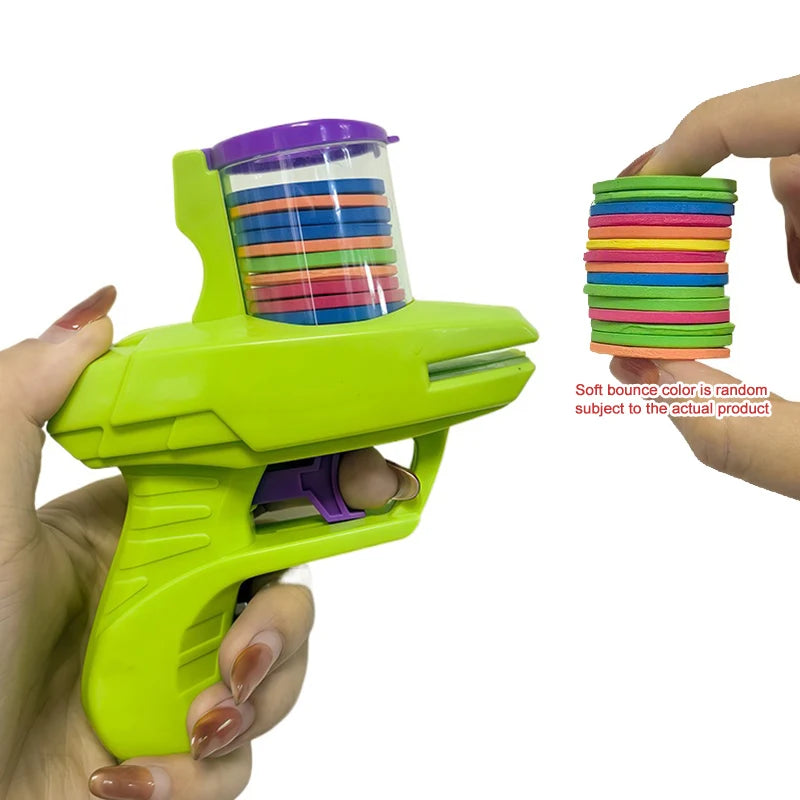 Kids Foam Disc Launcher Toy - Outdoor Flying Disc Gun for Children