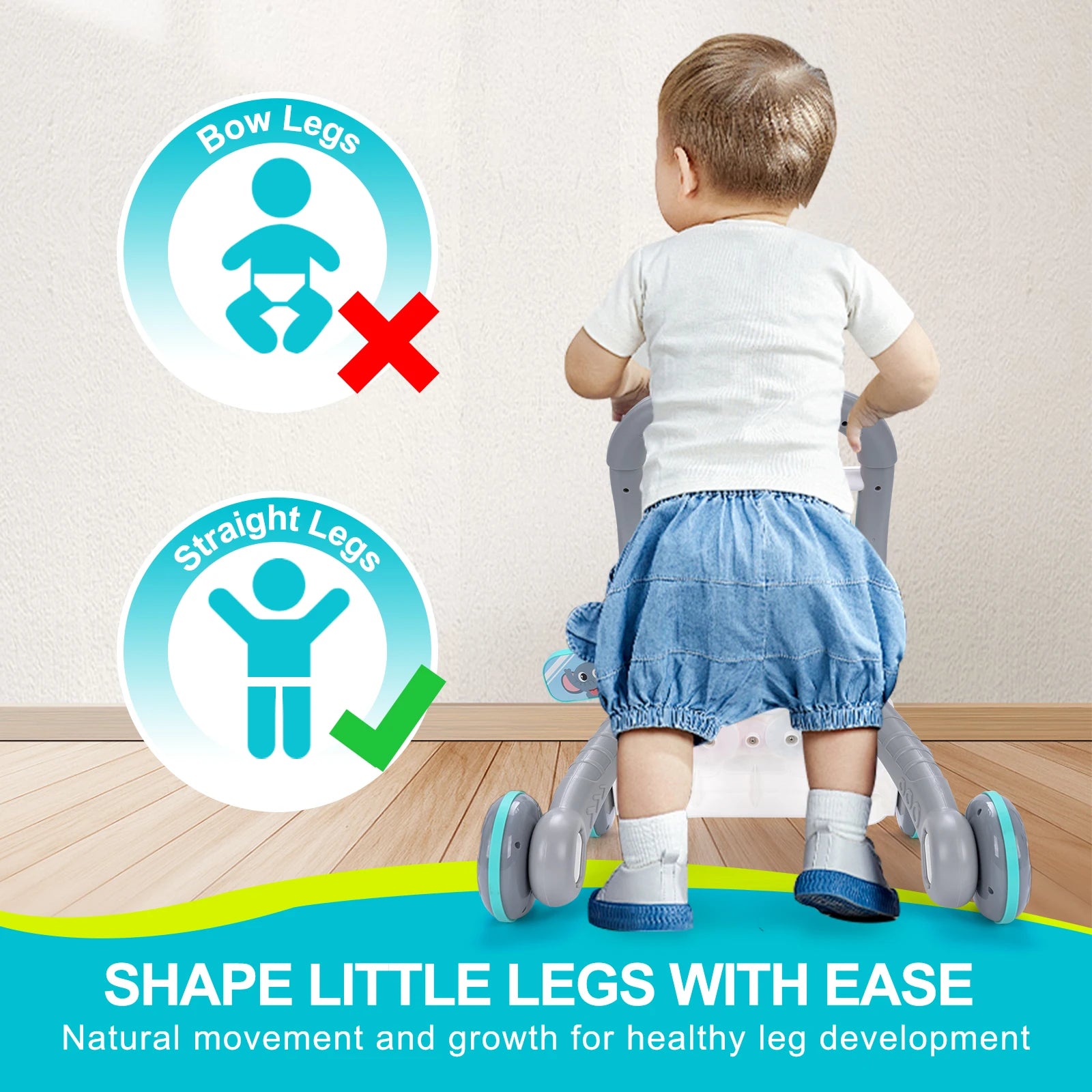 Baby Push Walker with Music and Drawing Board