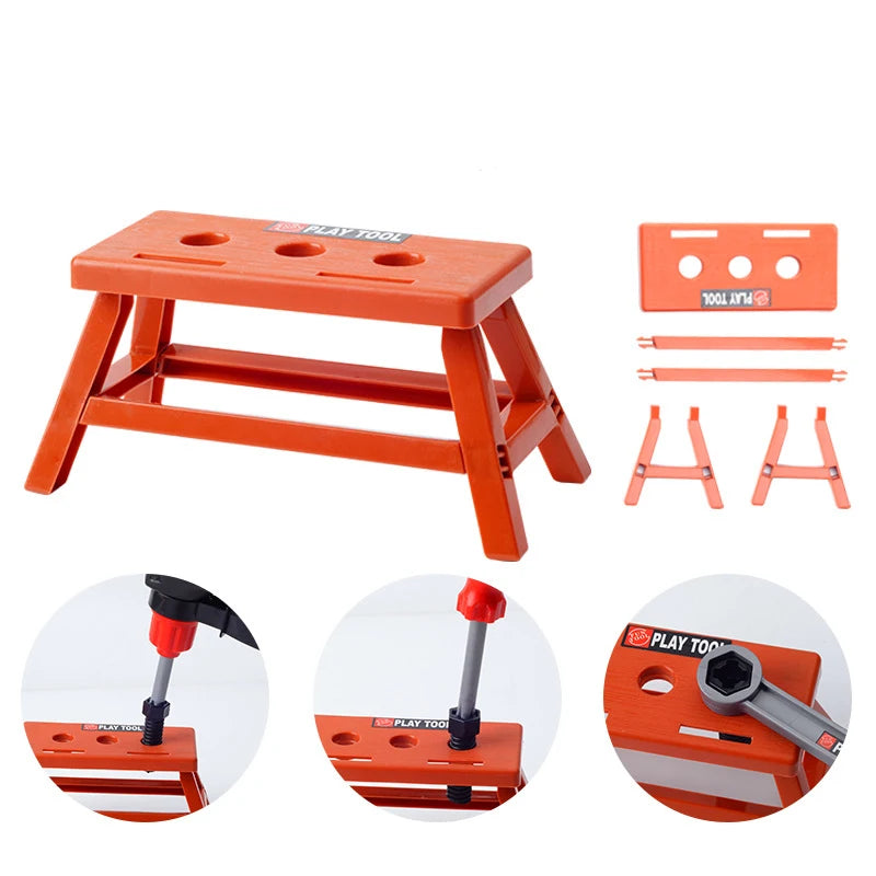 Kids Pretend Play Toolbox Set with Toy Drill - ABS Plastic