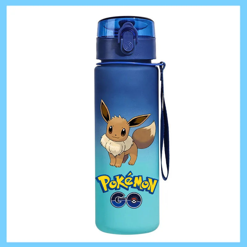 Pokémon 650ml Fitness Sports Direct Drinking Plastic Anti-drip Water Bottle Pikachu Eevee Capacity Water Cup Sports Water Bottle