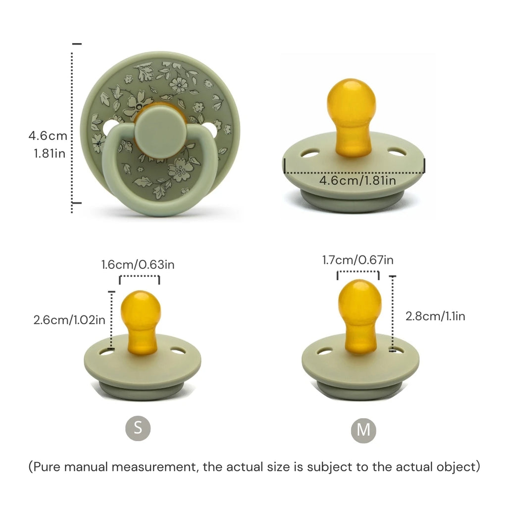 Floral Newborn Pacifier - Latex Rubber