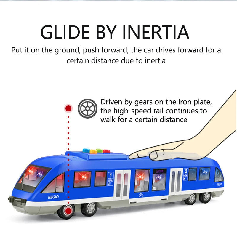 Oversized 45CM subway toy model train simulation light rail train with light music boy children's toy car model