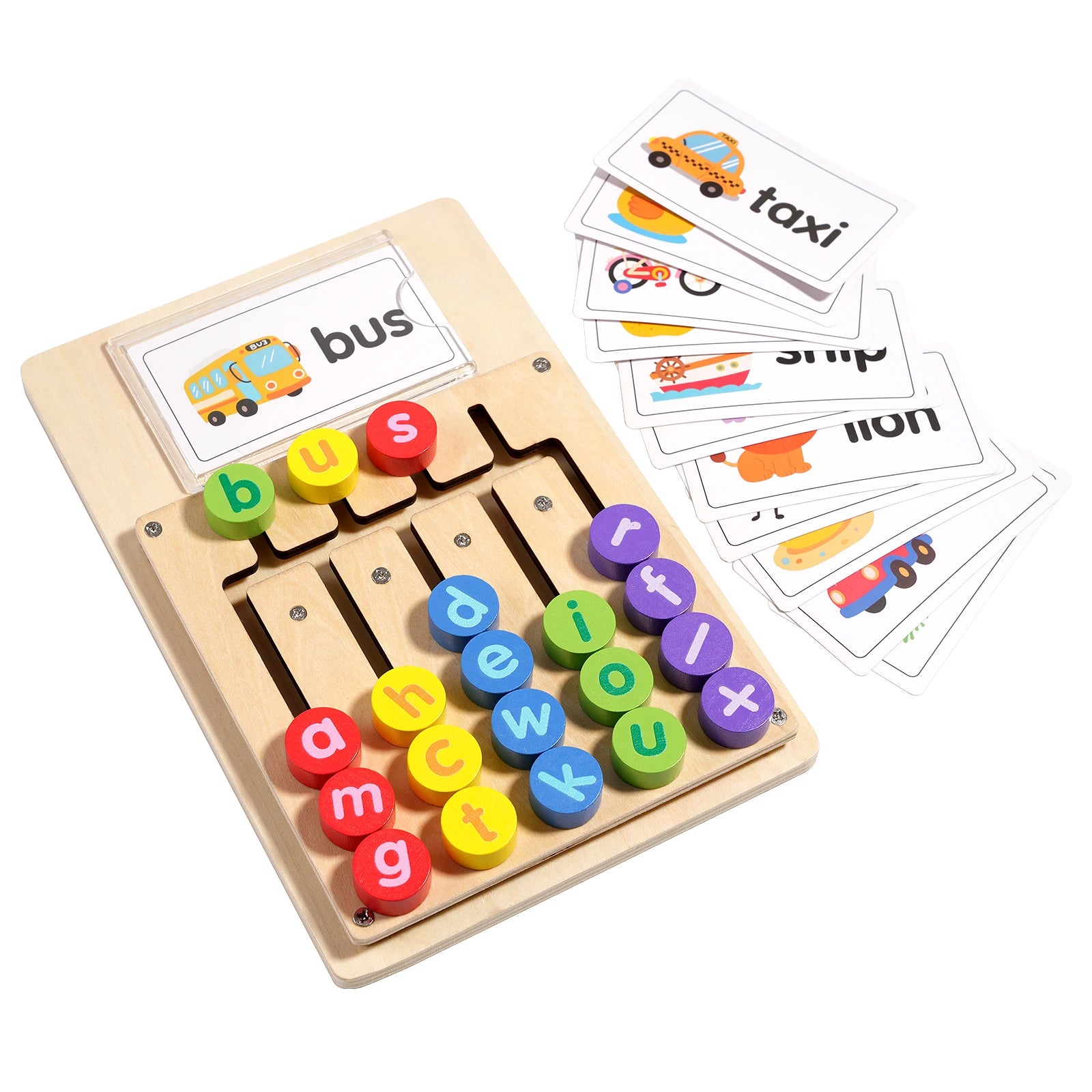 Wood Montessori Double-Sided Wooden Slide Puzzle Toy